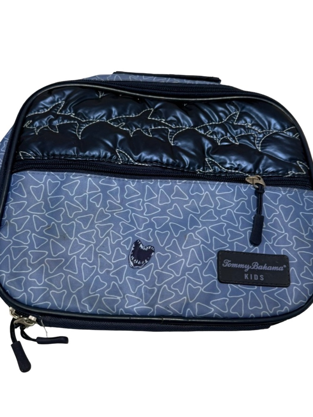 Tommy Bahama Kids Navy and Light Blue Shark Tooth Lunch Bag